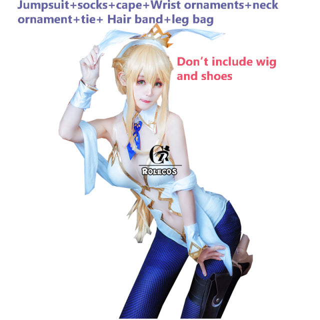 ROLECOS Fate Arutoria Pendoragon Cosplay Costume Jumpsuit FGO Saber Women Sexy Bunny Girl Costume FGO Cosplay
