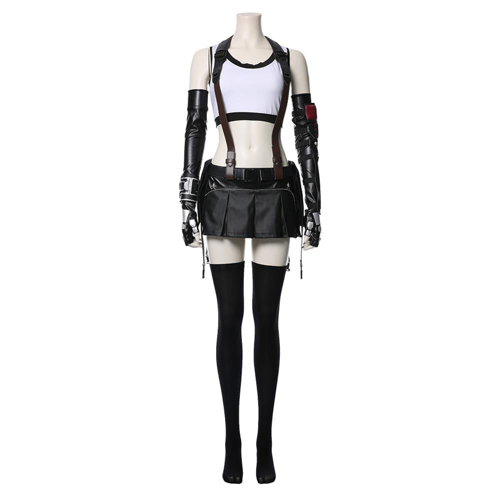 Final Fantasy VII Cosplay Tifa Lockhart Cosplay Costume Women Girl Outfit Sports Vest Skirt  Full Set Halloween Carnival