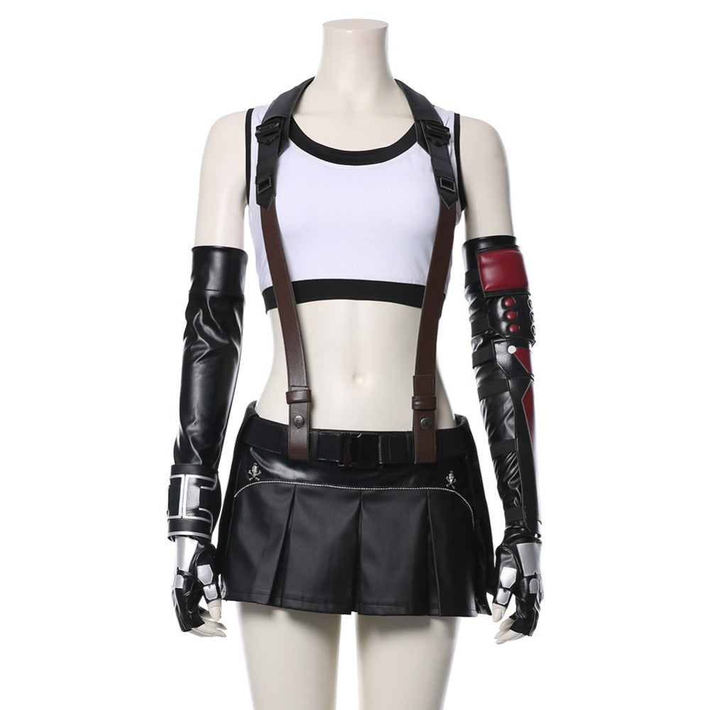 Final Fantasy VII Cosplay Tifa Lockhart Cosplay Costume Women Girl Outfit Sports Vest Skirt  Full Set Halloween Carnival