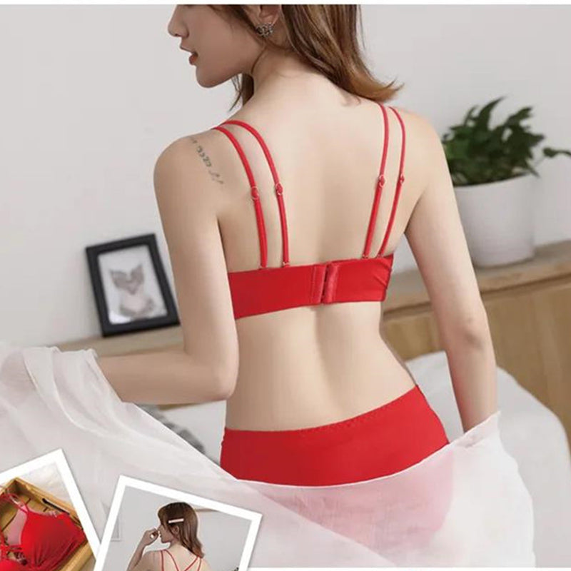 Sexy Bra Set Women Push Up Red Black Underwear Panties Student Comfortable Breathable Bra Set Sexy Underwear For Women