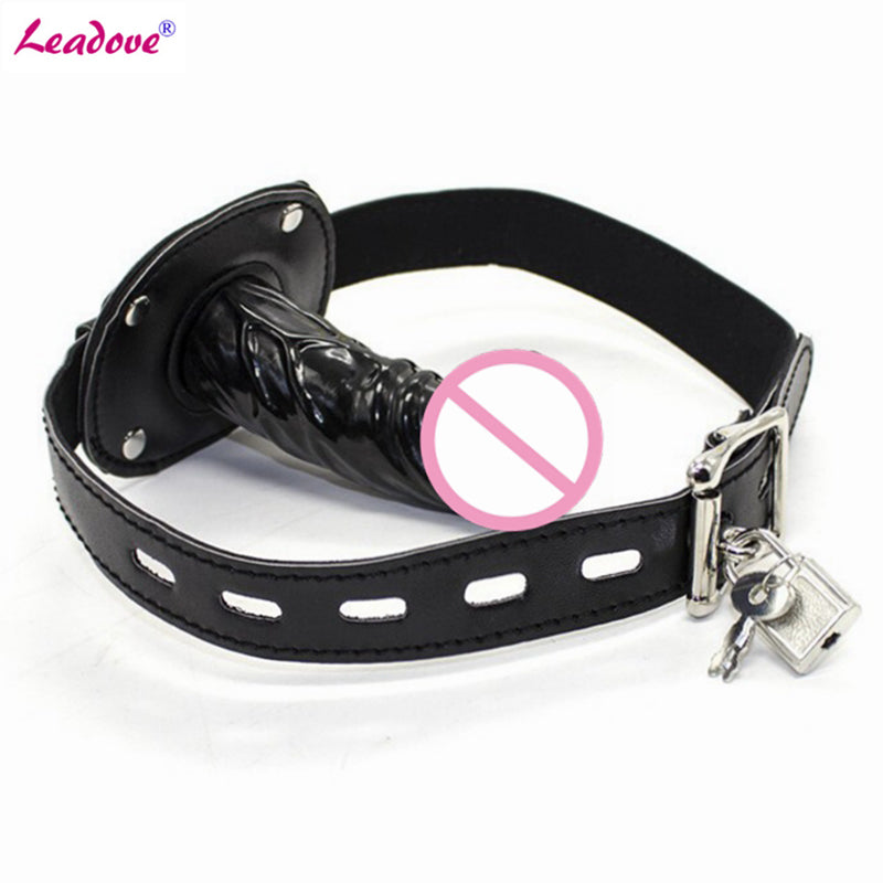 Open Mouth Gag Bite Silicone Penis Plug Dildo Fetish Bondage Sex Toys BDSM Slave Products for Woman Adult Game