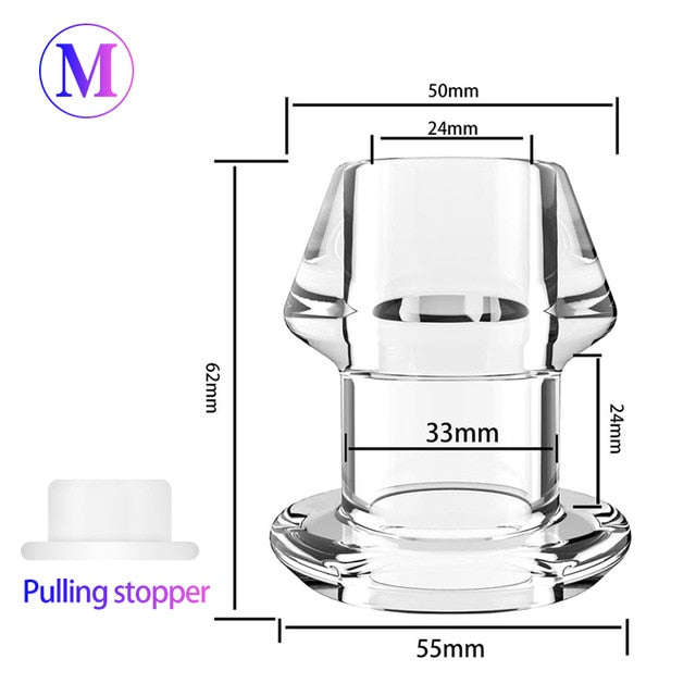 Hollow Butt Plug With Insert Anal Plug/Tunnel/Toy Huge Anal Speculum Anus Dilator SM Enema Sex Toys