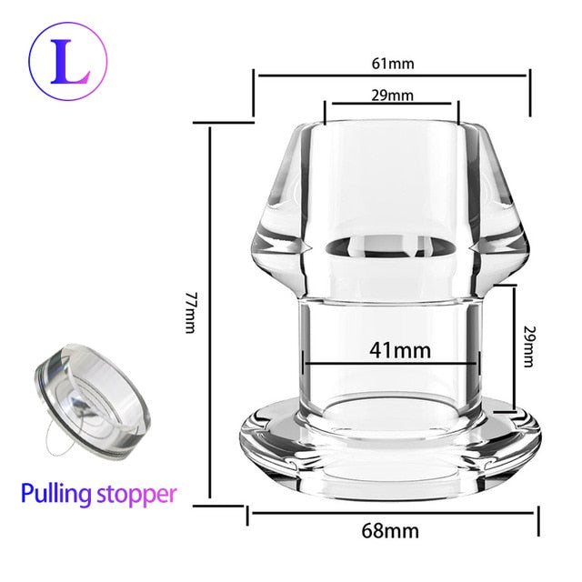 Hollow Butt Plug With Insert Anal Plug/Tunnel/Toy Huge Anal Speculum Anus Dilator SM Enema Sex Toys