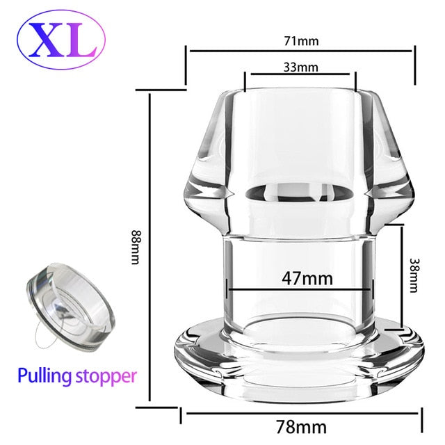 Hollow Butt Plug With Insert Anal Plug/Tunnel/Toy Huge Anal Speculum Anus Dilator SM Enema Sex Toys