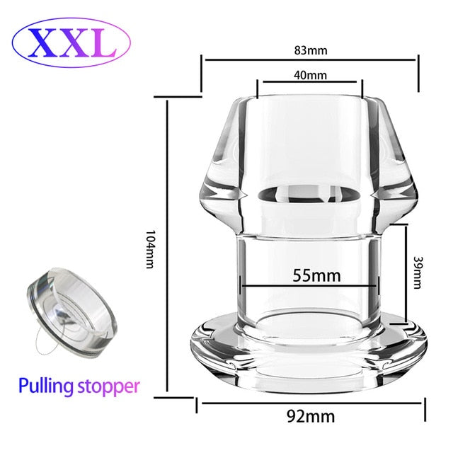 Hollow Butt Plug With Insert Anal Plug/Tunnel/Toy Huge Anal Speculum Anus Dilator SM Enema Sex Toys