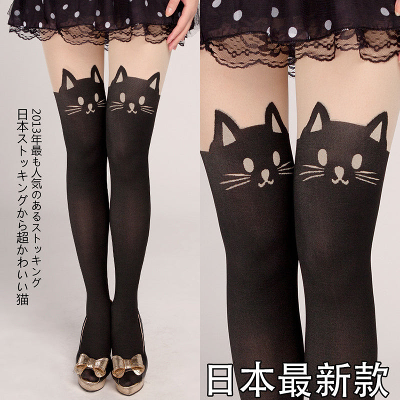 Sexy Stockings Women Cute Cat Tail Leggings Female Catoon Stocking Sexy Sheer Pantyhose Stockings Long Sexy Stocking