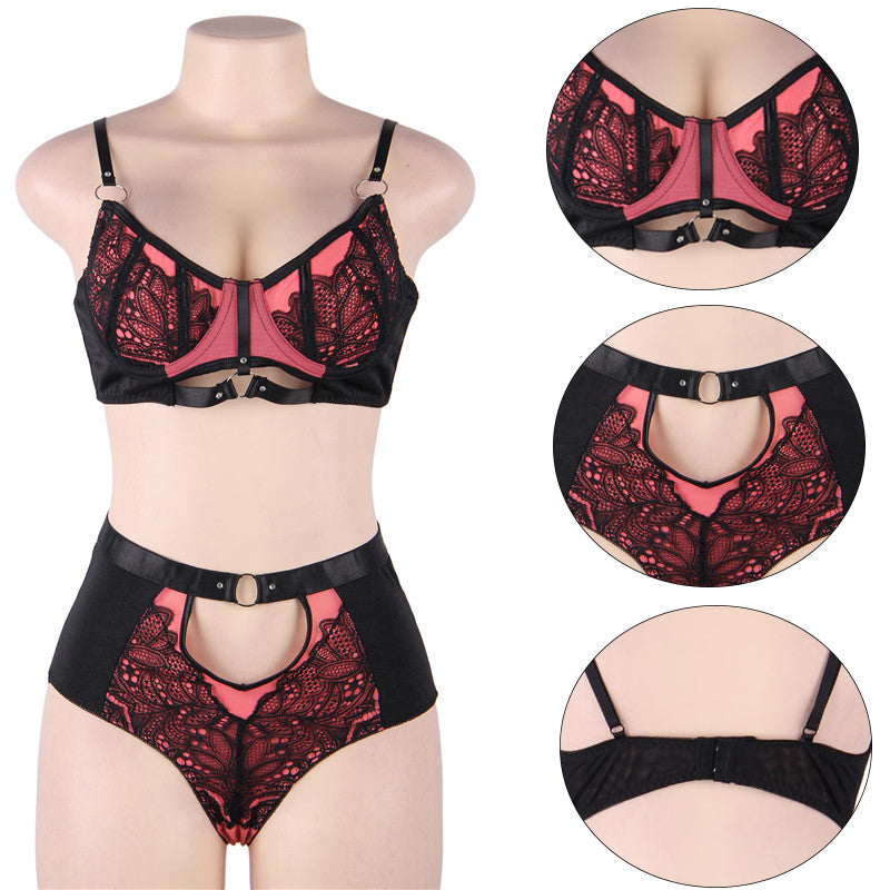 Comeondear Lace Bra Set Plus Size XL 3XL 5XL Ensemble Lingerie Femme Sexy Lingerie Set Female Nightwear Brief Sets Panties
