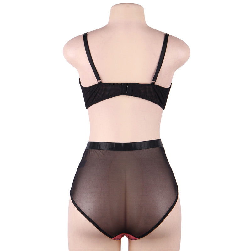 Comeondear Lace Bra Set Plus Size XL 3XL 5XL Ensemble Lingerie Femme Sexy Lingerie Set Female Nightwear Brief Sets Panties