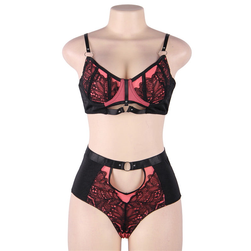 Comeondear Lace Bra Set Plus Size XL 3XL 5XL Ensemble Lingerie Femme Sexy Lingerie Set Female Nightwear Brief Sets Panties