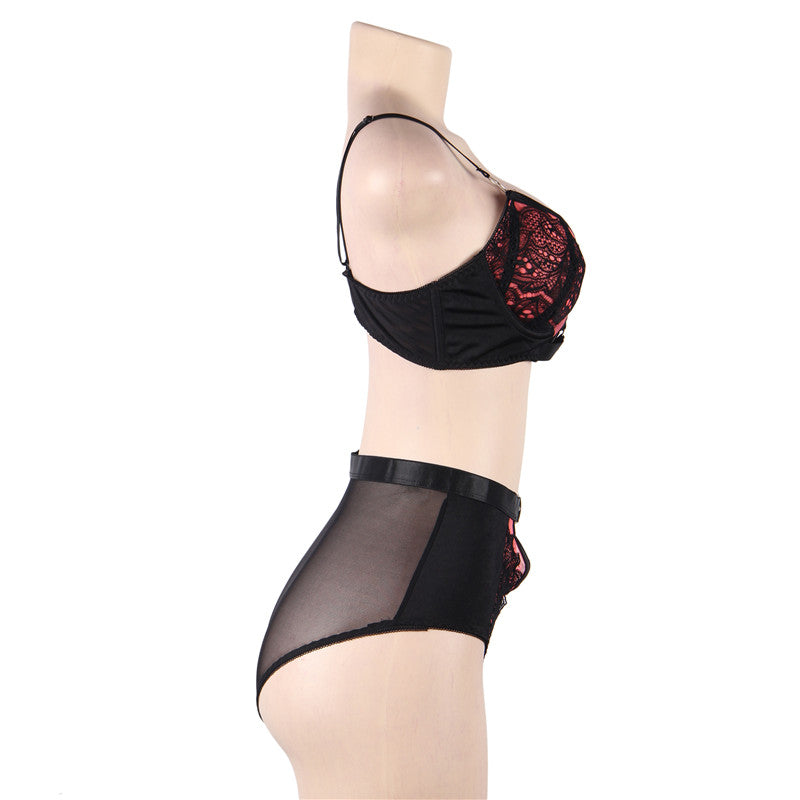 Comeondear Lace Bra Set Plus Size XL 3XL 5XL Ensemble Lingerie Femme Sexy Lingerie Set Female Nightwear Brief Sets Panties