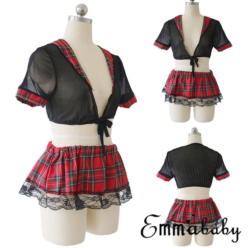 5XL Plus Size Porno Sexy Scotland Student Uniform Women Lingerie School Girls Cosplay Costume Hot Erotic Schoolgirl Dresses