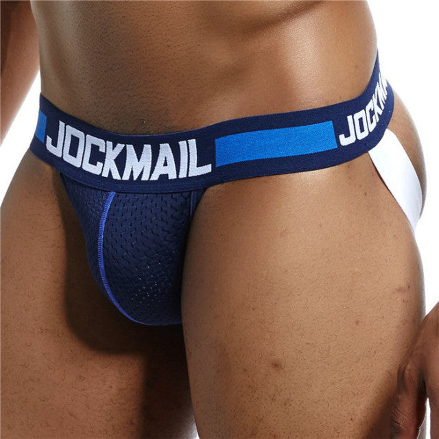 JOCKMAIL Strap Men Underwear Penis Pouch Briefs Camouflage Men Thong Sexy Gay Jockstrap Mesh Male Panties Cueca Tanga Hombre