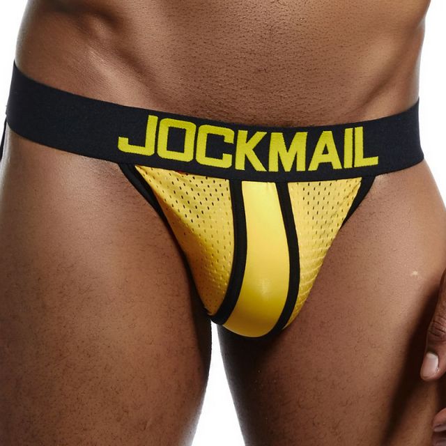 JOCKMAIL Strap Men Underwear Penis Pouch Briefs Camouflage Men Thong Sexy Gay Jockstrap Mesh Male Panties Cueca Tanga Hombre