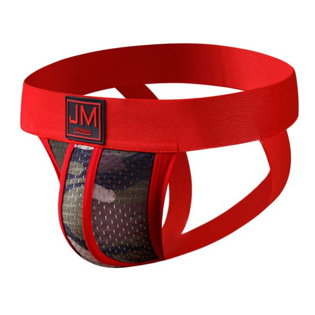 JOCKMAIL Strap Men Underwear Penis Pouch Briefs Camouflage Men Thong Sexy Gay Jockstrap Mesh Male Panties Cueca Tanga Hombre