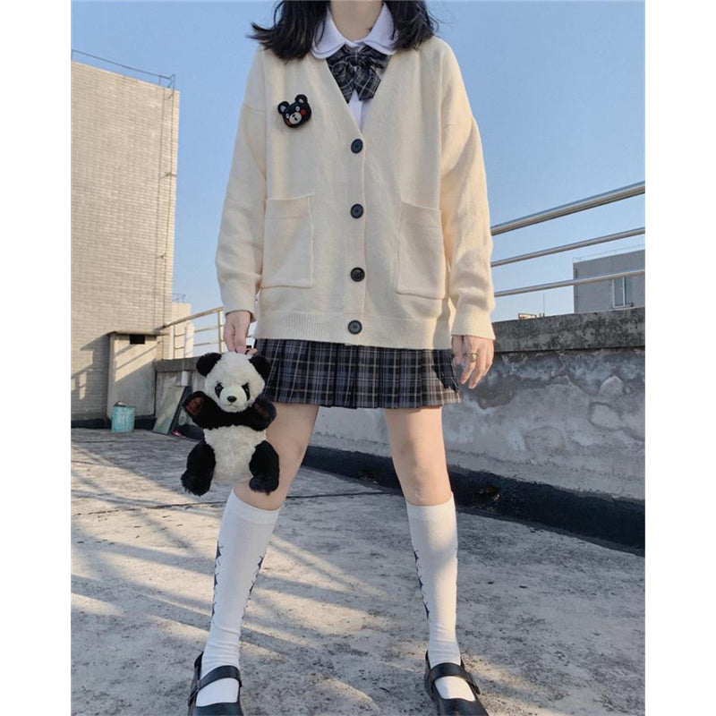 Japanese Korean Fashion Sailor School Girl Uniform Cardigan Cosplay Suit Sweater Anime Student Costume College Youth Purity