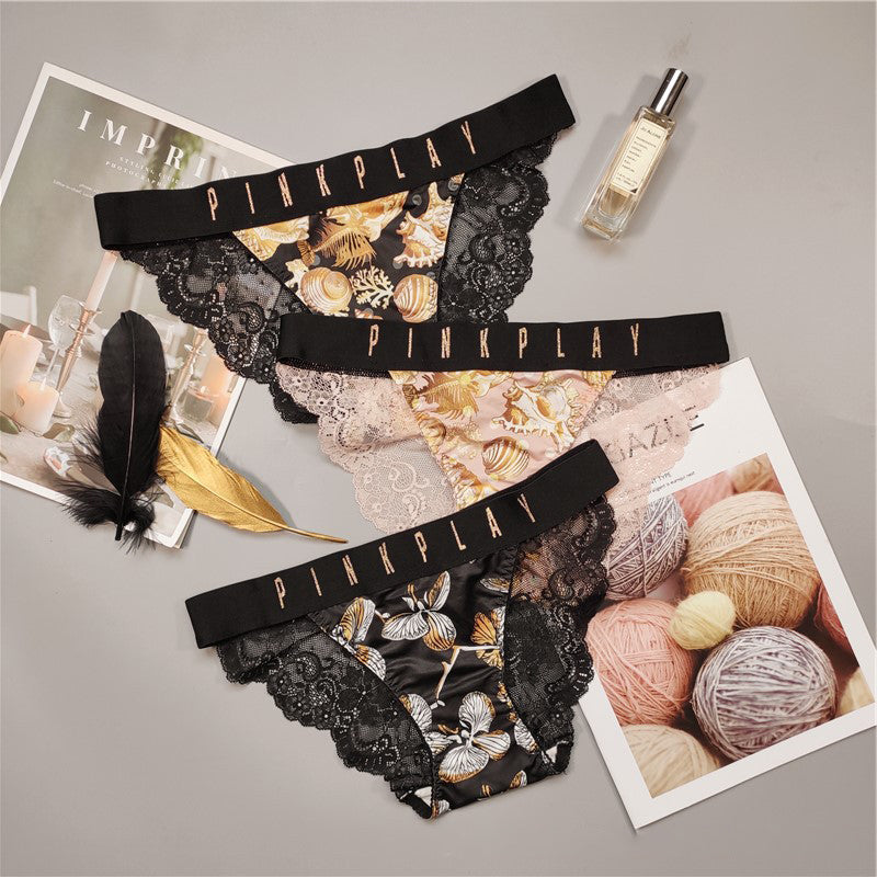 Cotton Underwear Sexy Lace Panties Female Printed Underpants Low Waist  Panties Seamless Briefs Ladies Fashion Shorts