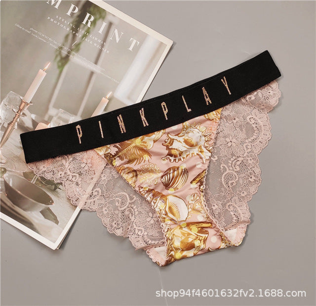 Cotton Underwear Sexy Lace Panties Female Printed Underpants Low Waist  Panties Seamless Briefs Ladies Fashion Shorts