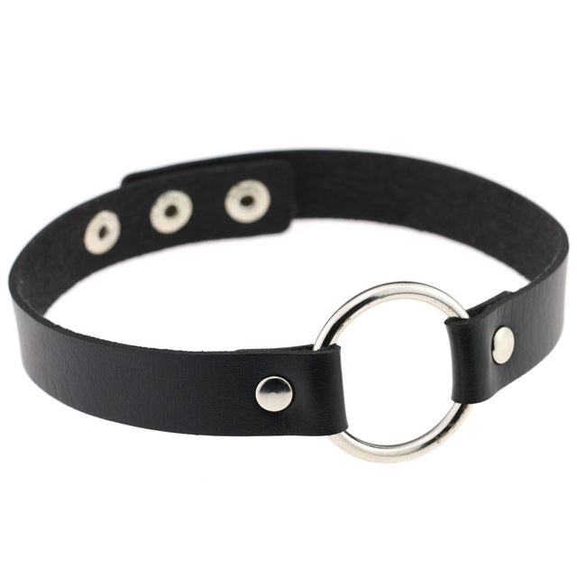 ZIMNO Sexy Punk Egirl Choker Collar Leather Choker Bondage Cosplay Goth Jewelry Women Gothic Male Necklace Harajuku Accessories