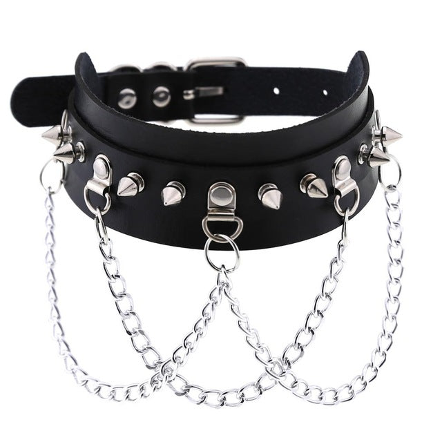 ZIMNO Sexy Punk Egirl Choker Collar Leather Choker Bondage Cosplay Goth Jewelry Women Gothic Male Necklace Harajuku Accessories