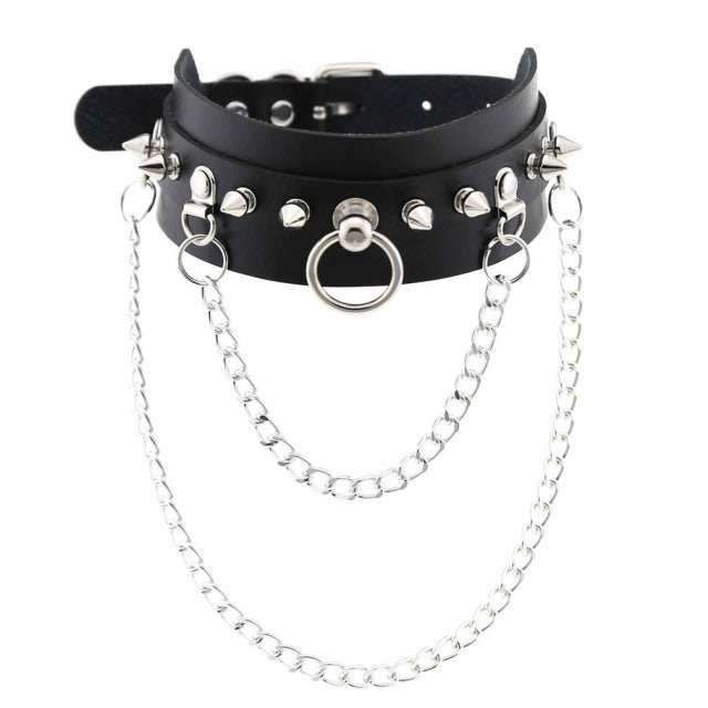 ZIMNO Sexy Punk Egirl Choker Collar Leather Choker Bondage Cosplay Goth Jewelry Women Gothic Male Necklace Harajuku Accessories