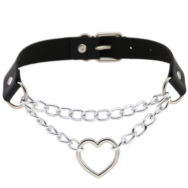 ZIMNO Sexy Punk Egirl Choker Collar Leather Choker Bondage Cosplay Goth Jewelry Women Gothic Male Necklace Harajuku Accessories