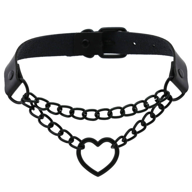 ZIMNO Sexy Punk Egirl Choker Collar Leather Choker Bondage Cosplay Goth Jewelry Women Gothic Male Necklace Harajuku Accessories