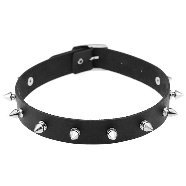 ZIMNO Sexy Punk Egirl Choker Collar Leather Choker Bondage Cosplay Goth Jewelry Women Gothic Male Necklace Harajuku Accessories