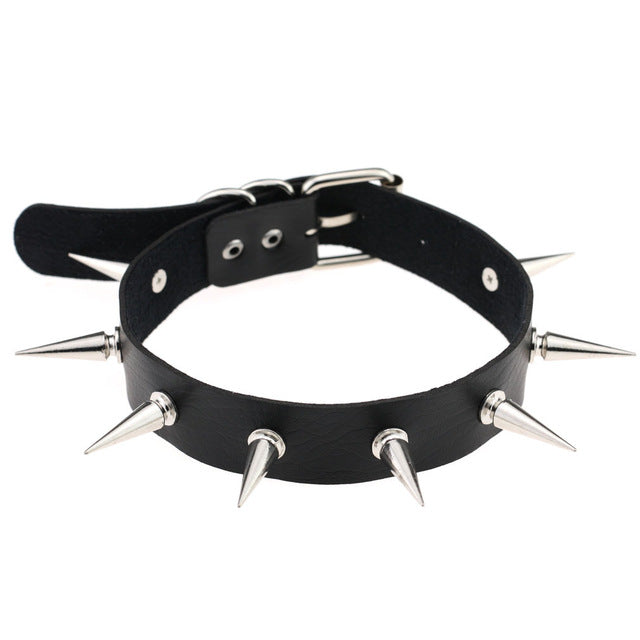 ZIMNO Sexy Punk Egirl Choker Collar Leather Choker Bondage Cosplay Goth Jewelry Women Gothic Male Necklace Harajuku Accessories