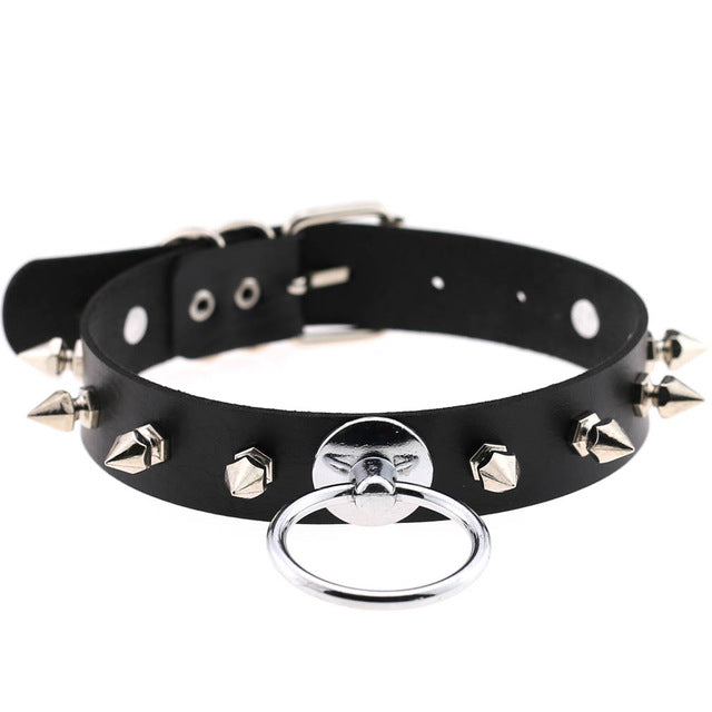 ZIMNO Sexy Punk Egirl Choker Collar Leather Choker Bondage Cosplay Goth Jewelry Women Gothic Male Necklace Harajuku Accessories