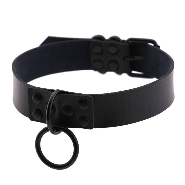 ZIMNO Sexy Punk Egirl Choker Collar Leather Choker Bondage Cosplay Goth Jewelry Women Gothic Male Necklace Harajuku Accessories