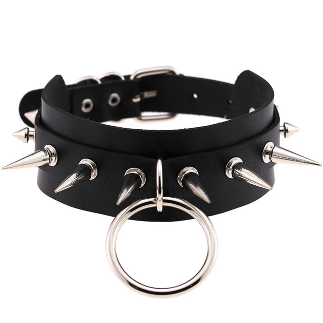 ZIMNO Sexy Punk Egirl Choker Collar Leather Choker Bondage Cosplay Goth Jewelry Women Gothic Male Necklace Harajuku Accessories