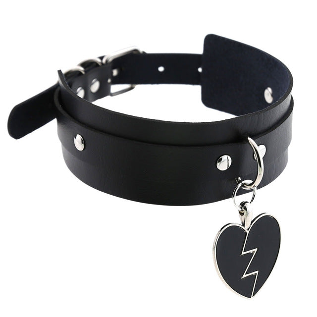 ZIMNO Sexy Punk Egirl Choker Collar Leather Choker Bondage Cosplay Goth Jewelry Women Gothic Male Necklace Harajuku Accessories