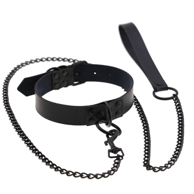 ZIMNO Sexy Punk Egirl Choker Collar Leather Choker Bondage Cosplay Goth Jewelry Women Gothic Male Necklace Harajuku Accessories