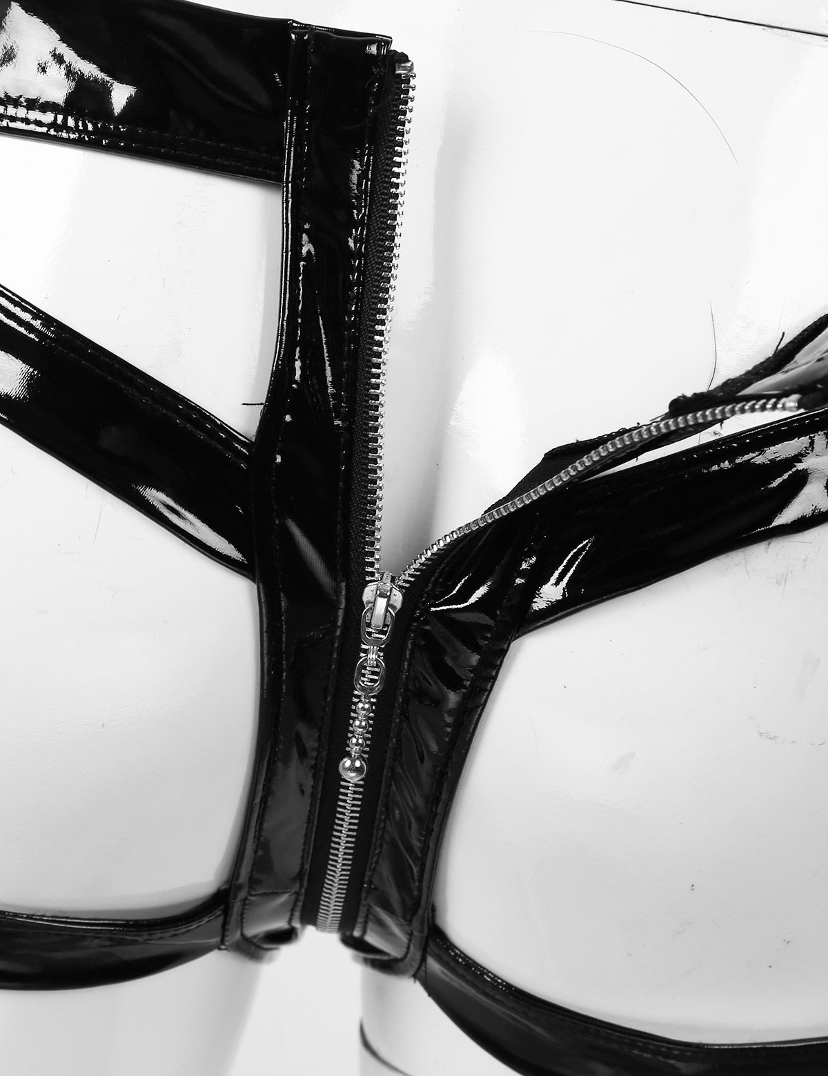 Mens Sissy Latex Panties Fetish Cutout Open Butt Wetlook Leather Penis Pouch Briefs Gay Bondage Crotchless Jockstraps Underwear