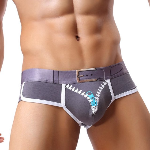Cotton Mens Underwear Boxers Solid Underwear Male Boxer Breathable Transparent Underwear Mens Pouch Zipper Underpants