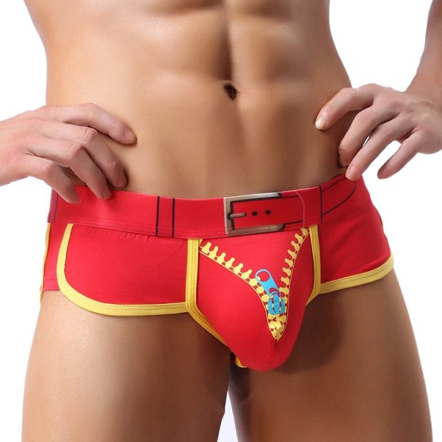 Cotton Mens Underwear Boxers Solid Underwear Male Boxer Breathable Transparent Underwear Mens Pouch Zipper Underpants