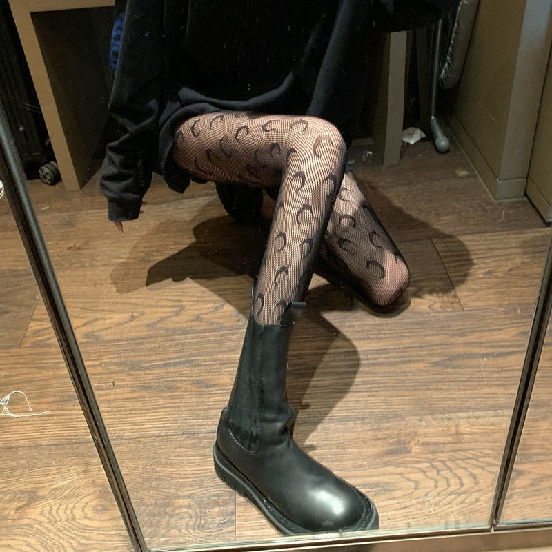 Anime Moon Silk Stockings Cosplay Sexy Fishnet Tights Fashion Black White Lolita Socks