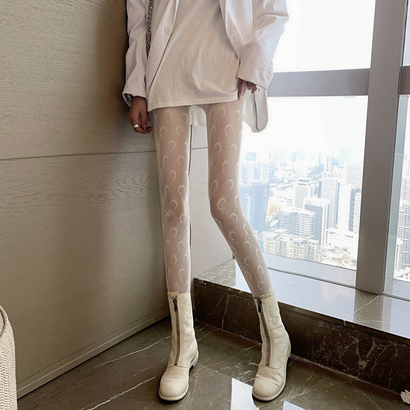 Anime Moon Silk Stockings Cosplay Sexy Fishnet Tights Fashion Black White Lolita Socks
