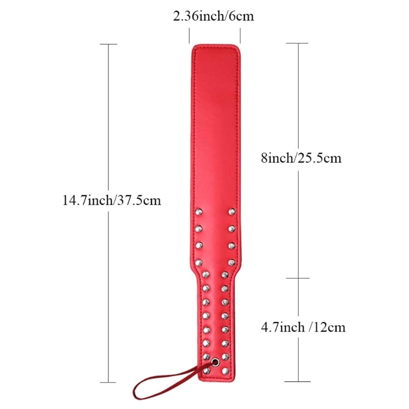 BDSM Flogged PU Leather Whip Restraint Fetish Leather Poundle Spanking Paddle