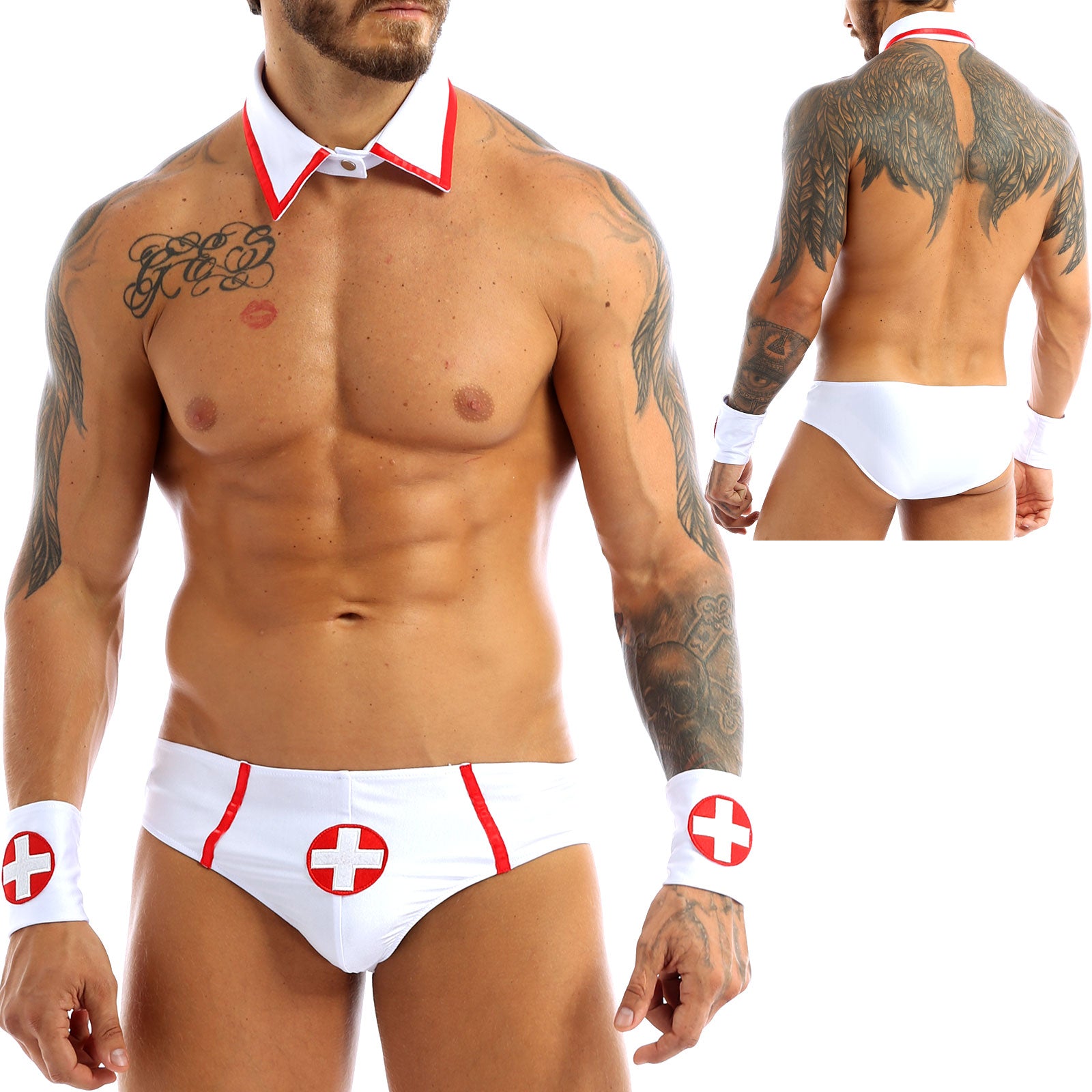Men Sexy Lingerie Hot Porno Doctor Nurse Cosplay Sexy Costumes Erotic Lingerie Briefs Uniform Underwear Clubwear Party Clothes