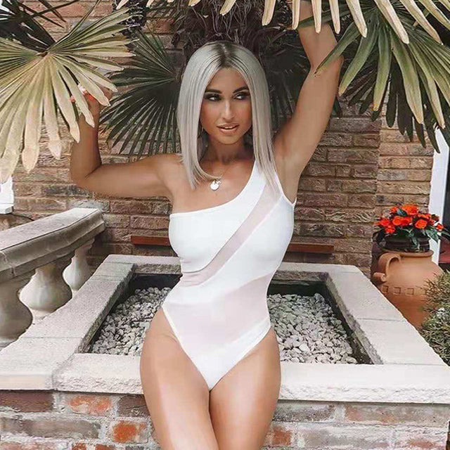 Sexy Hollow Out Cross One Piece Swimsuit Bandage Swimwear Women High Cut Beach Bathing Suit Monokini Swimsuit Swim Wear