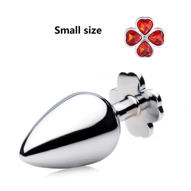 Small medium large set huge four leaf cover Metal Anal plug jewelry butt beads dildo insert BDSM vaginal Sex toy for men women
