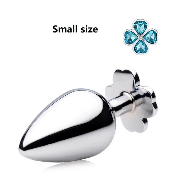 Small medium large set huge four leaf cover Metal Anal plug jewelry butt beads dildo insert BDSM vaginal Sex toy for men women
