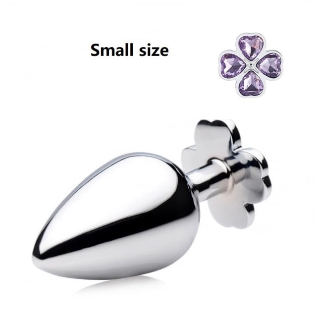 Small medium large set huge four leaf cover Metal Anal plug jewelry butt beads dildo insert BDSM vaginal Sex toy for men women