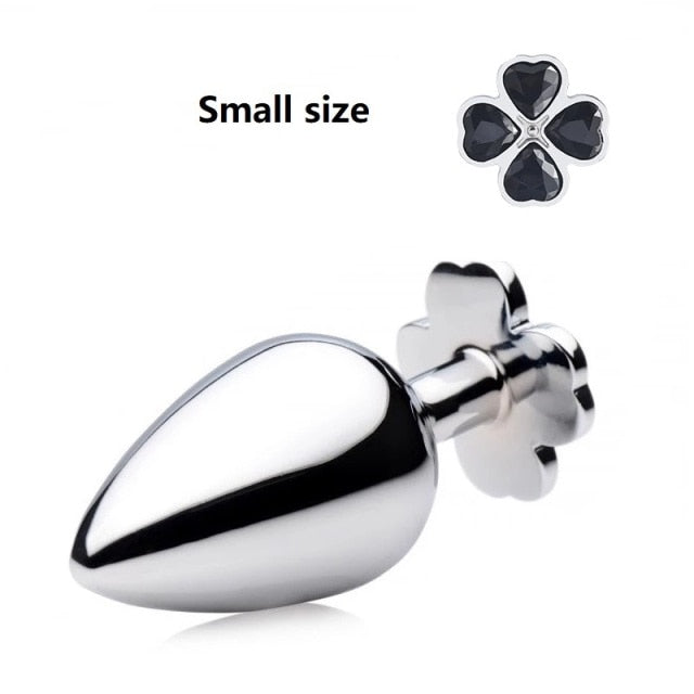 Small medium large set huge four leaf cover Metal Anal plug jewelry butt beads dildo insert BDSM vaginal Sex toy for men women