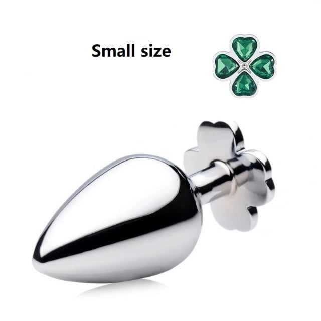 Small medium large set huge four leaf cover Metal Anal plug jewelry butt beads dildo insert BDSM vaginal Sex toy for men women