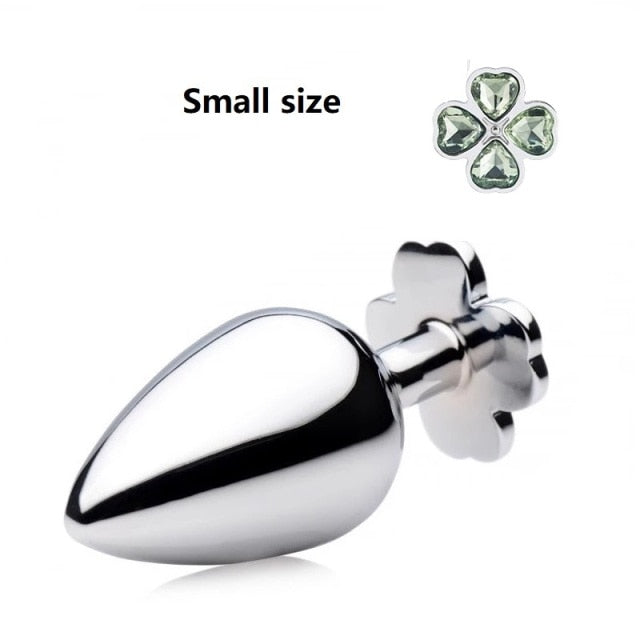 Small medium large set huge four leaf cover Metal Anal plug jewelry butt beads dildo insert BDSM vaginal Sex toy for men women
