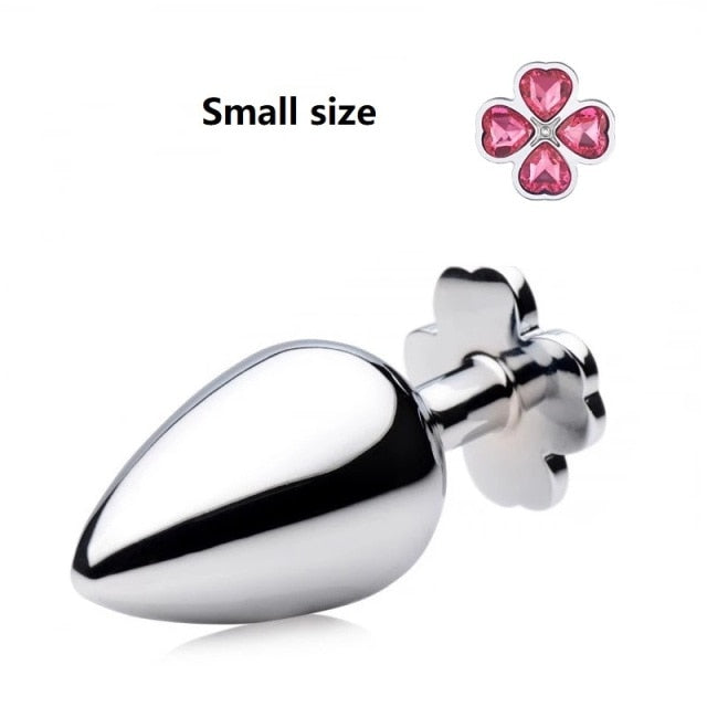 Small medium large set huge four leaf cover Metal Anal plug jewelry butt beads dildo insert BDSM vaginal Sex toy for men women