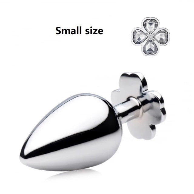 Small medium large set huge four leaf cover Metal Anal plug jewelry butt beads dildo insert BDSM vaginal Sex toy for men women