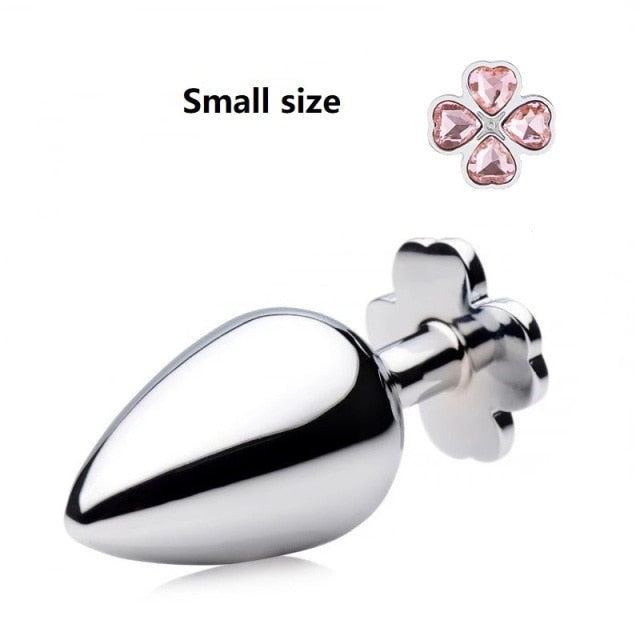 Small medium large set huge four leaf cover Metal Anal plug jewelry butt beads dildo insert BDSM vaginal Sex toy for men women